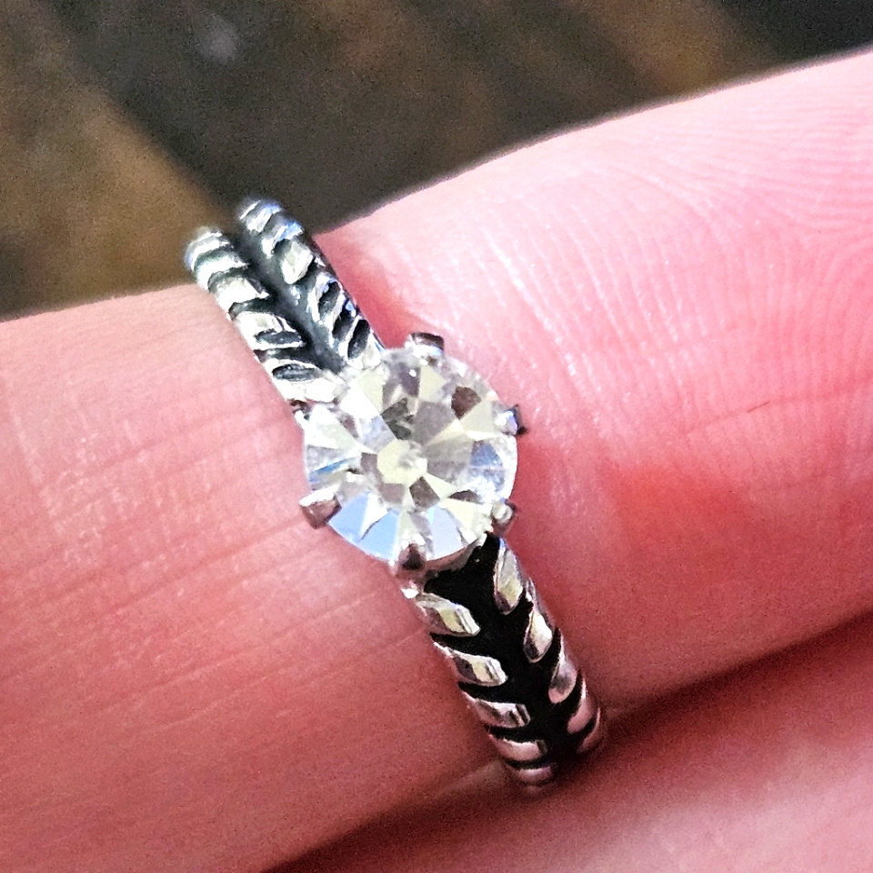 Vintage Uncas 10kSterling Silver Braided Cz Diamond Ring 80$